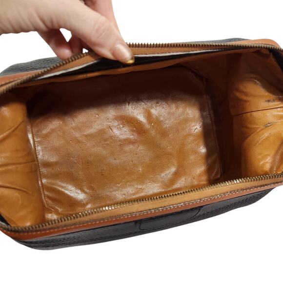 VTG DOONEY & BOURKE PEBBLE LEATHER BAG DOPP KIT COLLAPSABLE MAKEUP TRAVEL ZIPPER - Picture 6 of 12